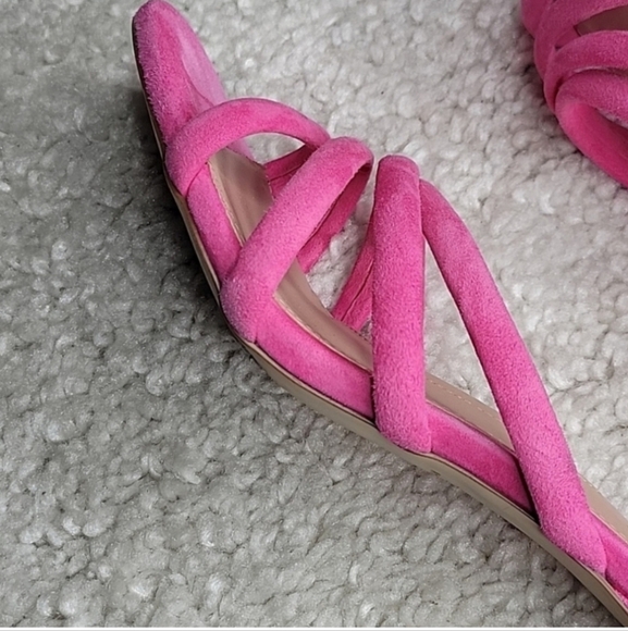 COLE HAAN ADELLE  PInk Suede Strappy Heels Size 9.5 - Picture 8 of 16